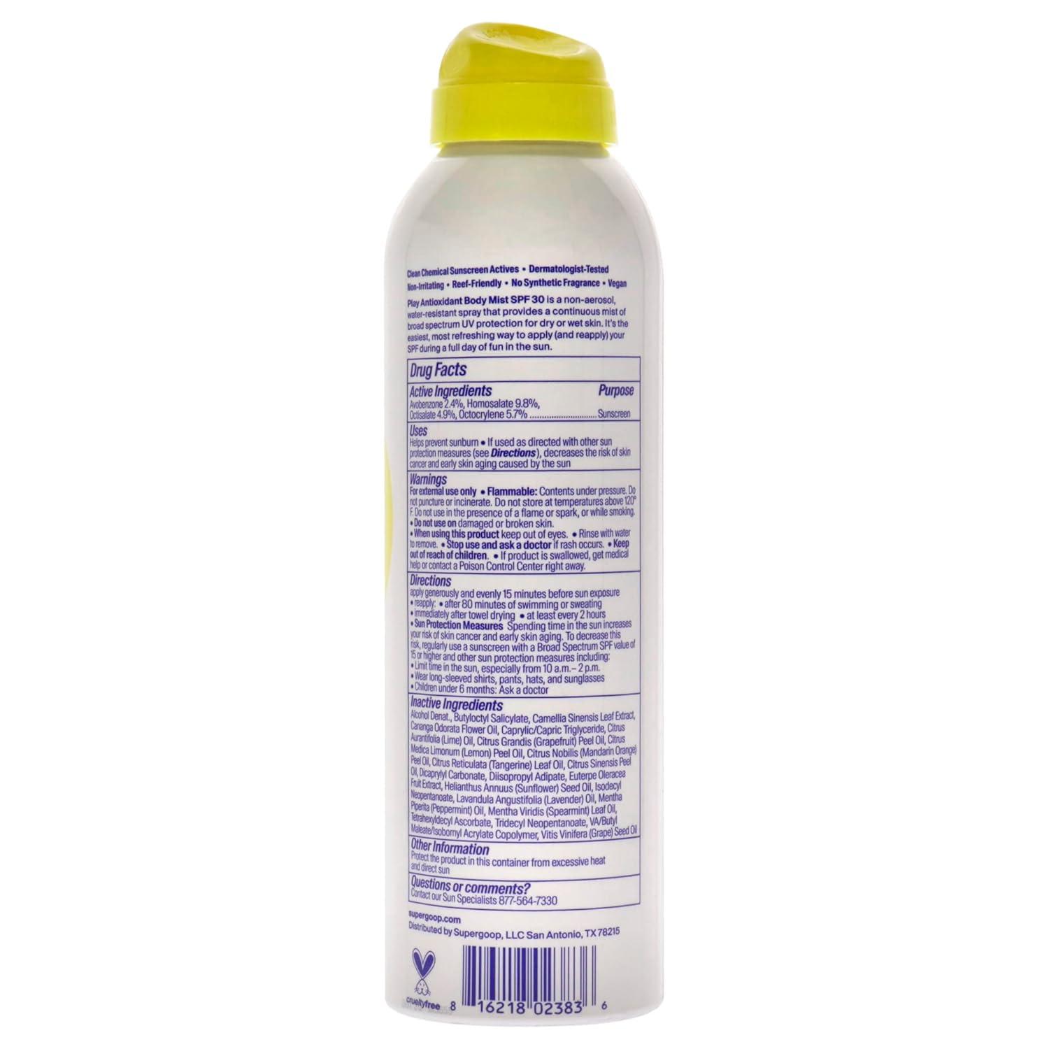 image:imageSupergoop PLAY Antioxidant Body Mist wVitamin C 6 fl oz SPF 50 PA Broad Spectrum Sunscreen Body Spray Great for Active DaysSunny Citrus