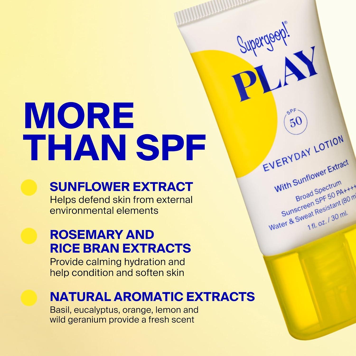 image:imageSupergoop PLAY Everyday Lotion SPF 50 Broad Spectrum Body amp Face Sunscreen Great for Active Days Fast Absorbing Water amp Sweat Resistant 18 fl oz18 Fl Oz Pack of 1