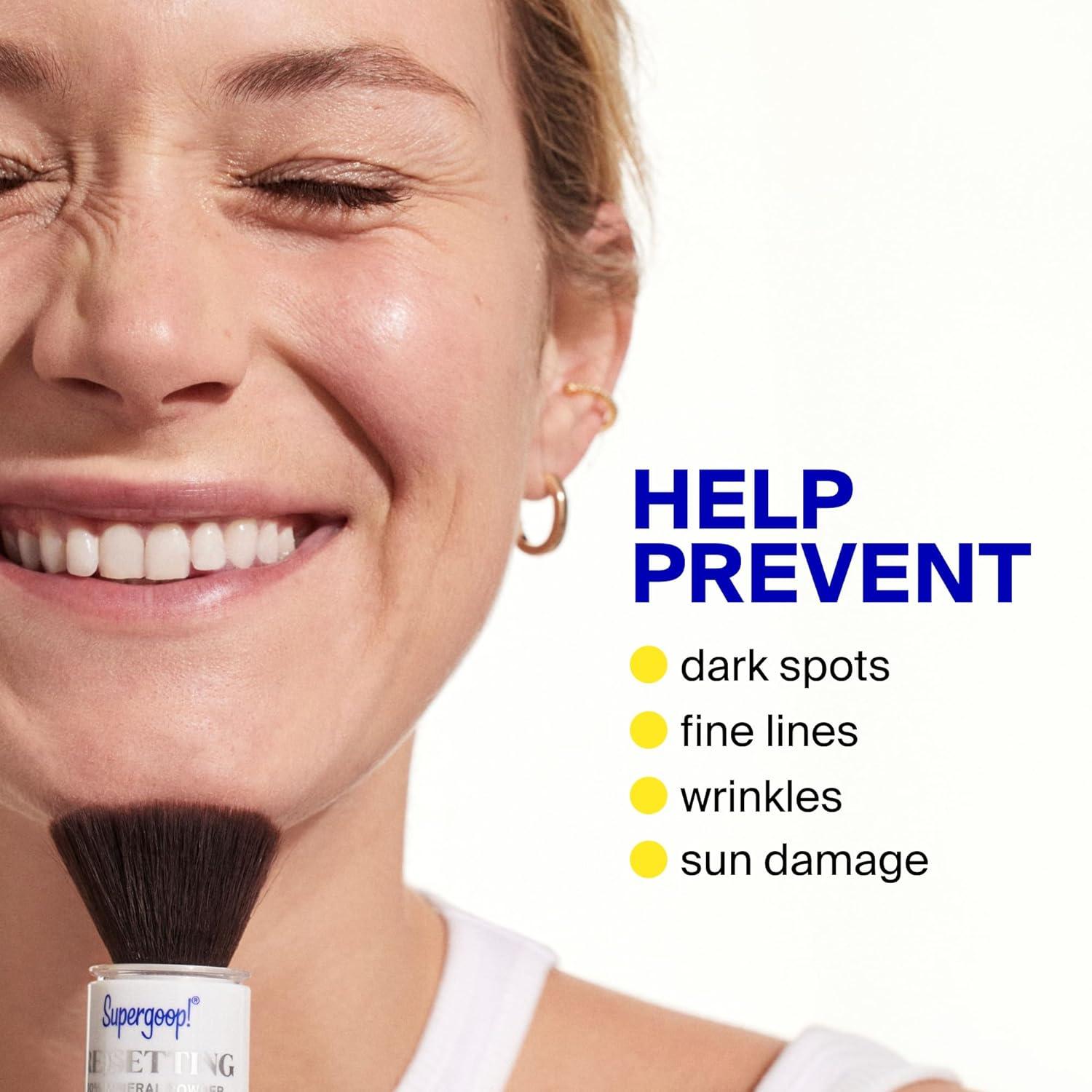 image:imageSupergoop Re setting Face Powder SPF 35 Translucent Broad Spectrum Mineral Sunscreen 015 oz Shine Control Matte Finishing OntheGo Sun ProtectionLight