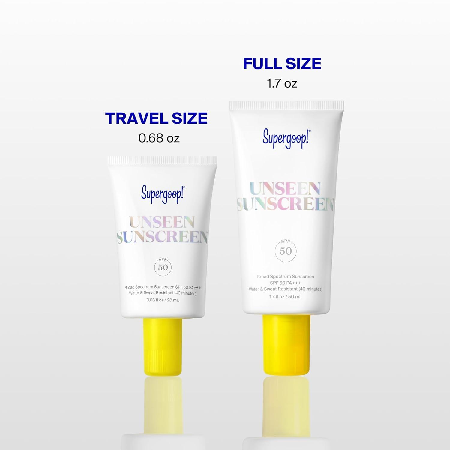 image:imageSupergoop Unseen Sunscreen SPF 50 Clear amp Invisible Face Sunscreen Broad Spectrum MakeupGripping Primer Weightless Scentless Oil Free For All Skin Types amp Tones 068 fl oz068 fl oz