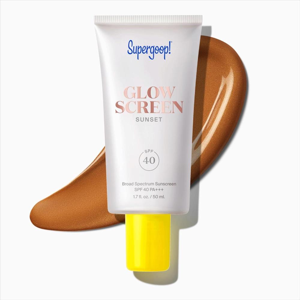 image:imageSupergoop Glowscreen SPF 40 Golden Hour Bronze Glow  068 fl oz  Glowy Primer  Broad Spectrum Tinted Sunscreen  Helps Filter Blue Light  Hydration  Hyaluronic Acid amp Vitamin B5Sunset
