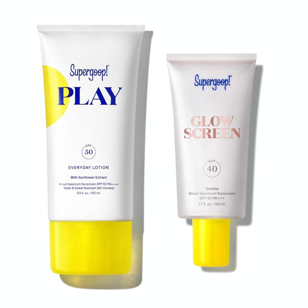 image:imageSupergoop Glowscreen SPF 40 Sunrise 17 fl oz PLAY Everyday Lotion SPF 50 55 oz Broad Spectrum Body amp Face Sunscreen Recommended for Sensitive Skin