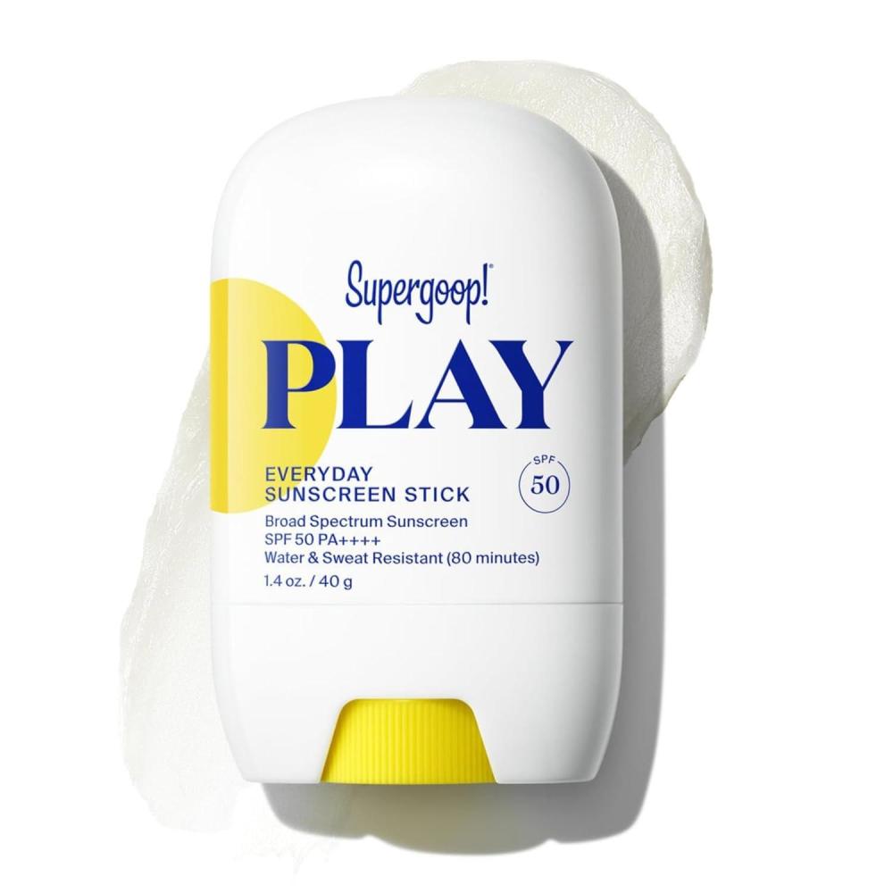 image:imageSupergoop PLAY Everyday Sunscreen Stick SPF 50  Lightweight NonGreasy Formula  Natural Finish  Fragrance Free  Water amp Sweat Resistant  All Skin Types  14 fl oz
