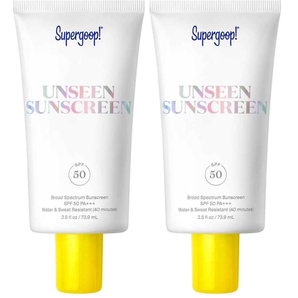 image:imageSupergoop Unseen Sunscreen  SPF 50  Clear amp Invisible Face Sunscreen  Broad Spectrum  MakeupGripping Primer  Weightless Scentless Oil Free  For All Skin Types amp Tones  068 fl oz25 fl oz pack of 2