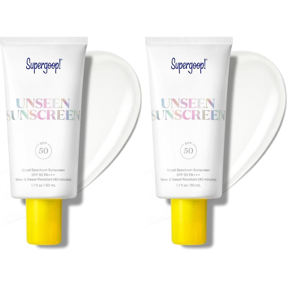 image:imageSupergoop Unseen Sunscreen SPF 50 Clear amp Invisible Face Sunscreen Broad Spectrum MakeupGripping Primer Weightless Scentless Oil Free For All Skin Types amp Tones 068 fl oz17 fl oz Pack of 2