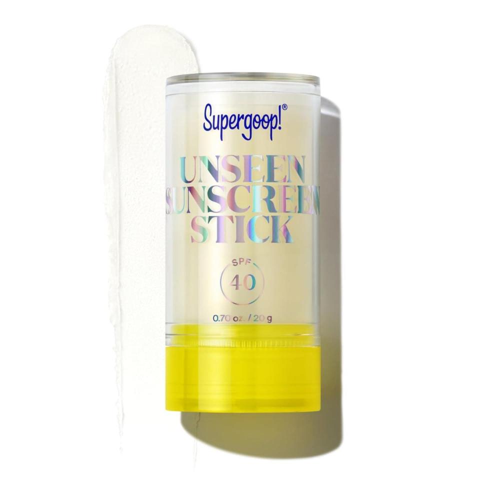 image:imageSupergoop Unseen Sunscreen Stick  SPF 40  Clear amp Invisible Sun Protection  Broad Spectrum Face Sunscreen  Glides Over Makeup  Natural Finish  For All Skin Types  07 fl oz07 Fl Oz Pack of 1
