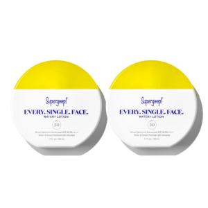Supergoop! Every. Single. Face. Watery Lotion – 1.7 fl oz – Broad Spectrum SPF 50 PA++++ Sunscreen Lotion – Water & Sweat Resistant – All Skin Types(1.7 Fl Oz (Pack of 2))