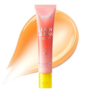 Supergoop! Glow Gloss SPF 40 Lip Balm, Vanilla Soft Serve (Sweet Cream Flavor, Sheer Soft Pink Tint) – Broad Spectrum Protection with a Non-Sticky, High-Shine Finish – 0.5 fl oz(Strawberry Spritz)