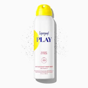 Supergoop! PLAY Antioxidant Body Mist w/Vitamin C – 6 fl oz – SPF 50 PA++++ Broad Spectrum Sunscreen – Body Spray – Great for Active Days(No scent)