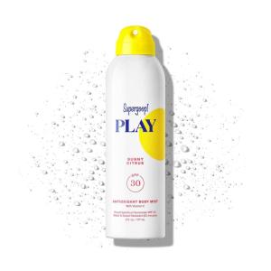 Supergoop! PLAY Antioxidant Body Mist w/Vitamin C – 6 fl oz – SPF 50 PA++++ Broad Spectrum Sunscreen – Body Spray – Great for Active Days(Sunny Citrus)