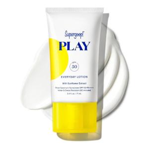 Supergoop! PLAY Everyday Lotion SPF 50 – Broad Spectrum Body & Face Sunscreen – Great for Active Days – Fast Absorbing, Water & Sweat Resistant – 18 fl oz(2.4 Fl Oz (Pack of 1))