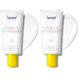 Supergoop! Unseen Sunscreen – SPF 50 – Clear & Invisible Face Sunscreen + Broad Spectrum + Makeup-Gripping Primer – Weightless, Scentless, Oil Free – For All Skin Types & Tones – 0.68 fl oz(1.7 fl oz (Pack of 2))
