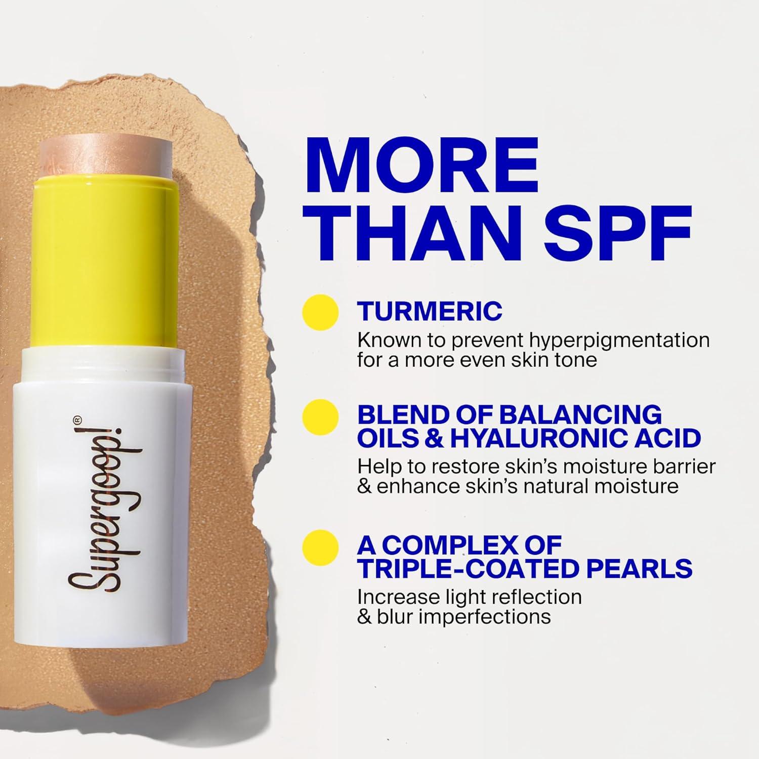 image:imageSupergoop Glowscreen Sunlighter Glow amp Protect Stick SPF 45 Golden Hour 035 oz Sheer Sunkissed Finish Doubles as a HighlighterGolden Hour