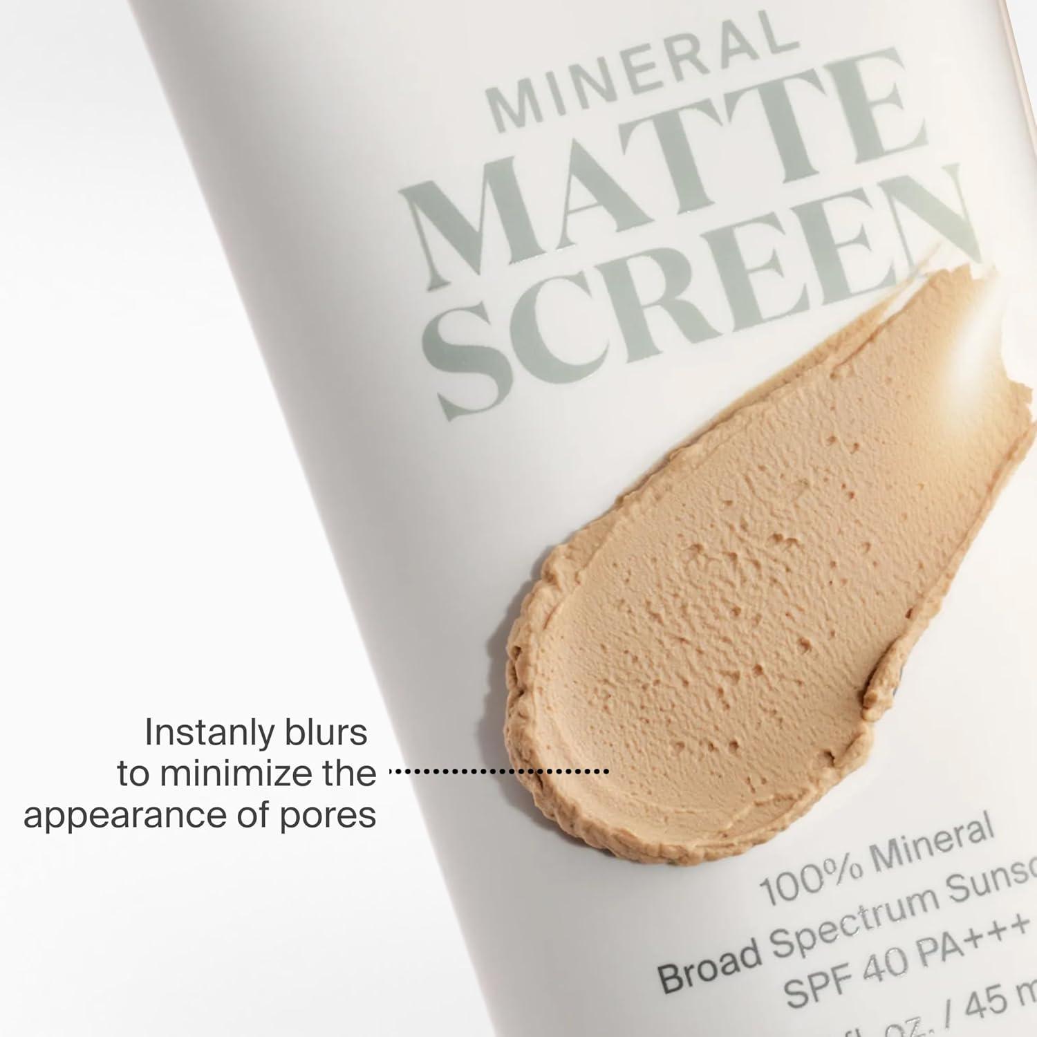 image:imageSupergoop Mineral Mattescreen SPF 40 45 mL Mineral OilFree Broad Spectrum Sunscreen Smooths Skins Appearance Minimizes Pores amp Controls Shine Water amp Sweat ResistantSunrise