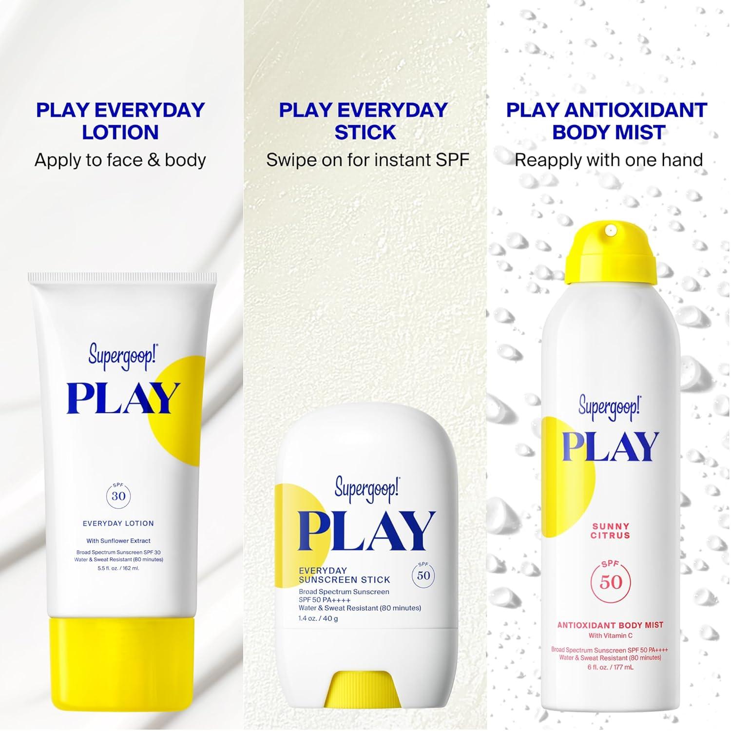 image:imageSupergoop PLAY Everyday SPF 30 Lotion 55 oz Broad Spectrum Sunscreen Water amp Sweat Resistant Body amp Face Sunscreen Great for Active Days18 Fl Oz Pack of 1