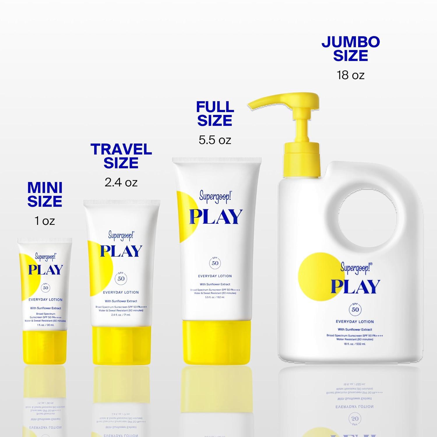 image:imageSupergoop PLAY Everyday SPF 30 Lotion 55 oz Broad Spectrum Sunscreen Water amp Sweat Resistant Body amp Face Sunscreen Great for Active Days18 Fl Oz Pack of 1