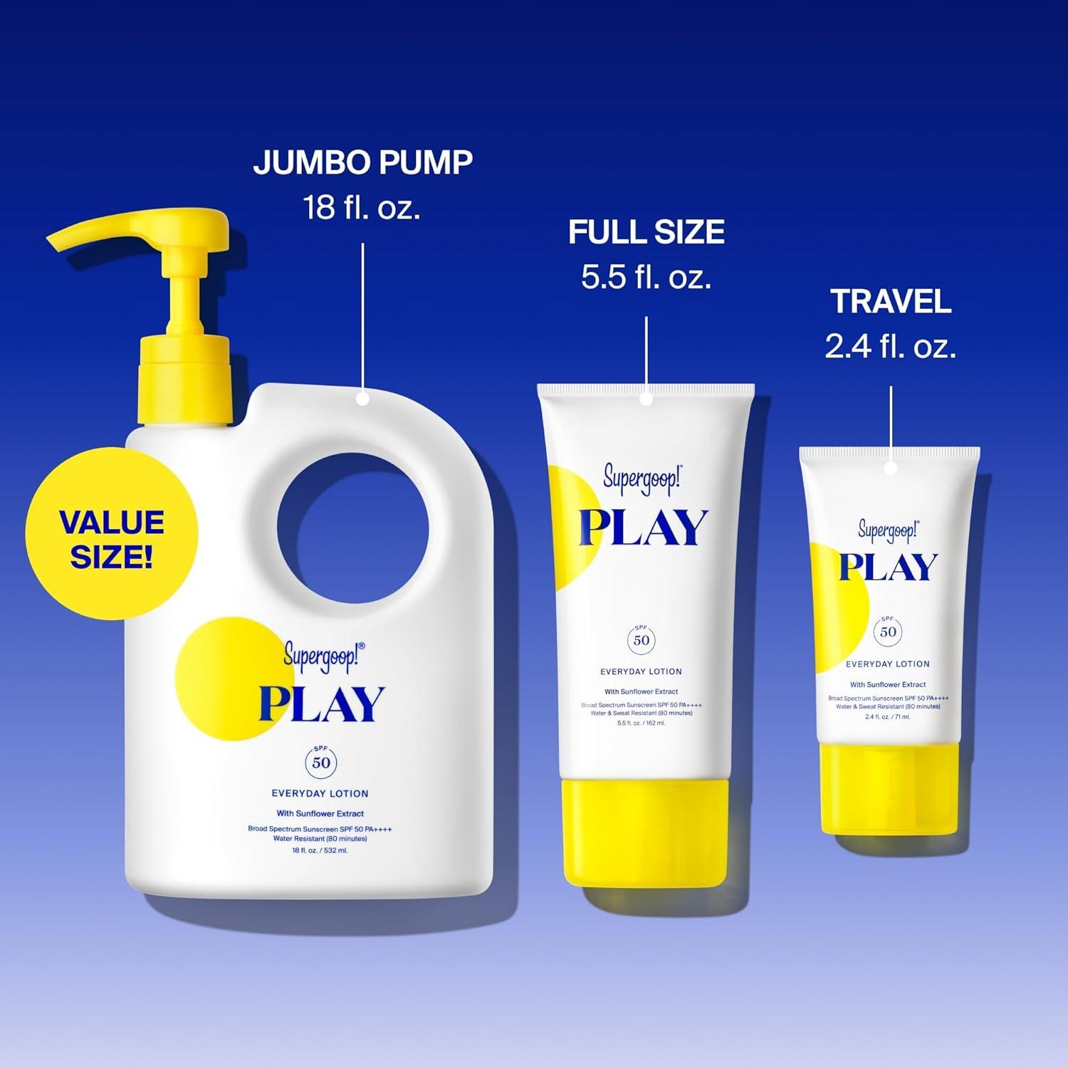 image:imageSupergoop PLAY Everyday SPF 30 Lotion 55 oz Broad Spectrum Sunscreen Water amp Sweat Resistant Body amp Face Sunscreen Great for Active Days24 Fl Oz Pack of 1