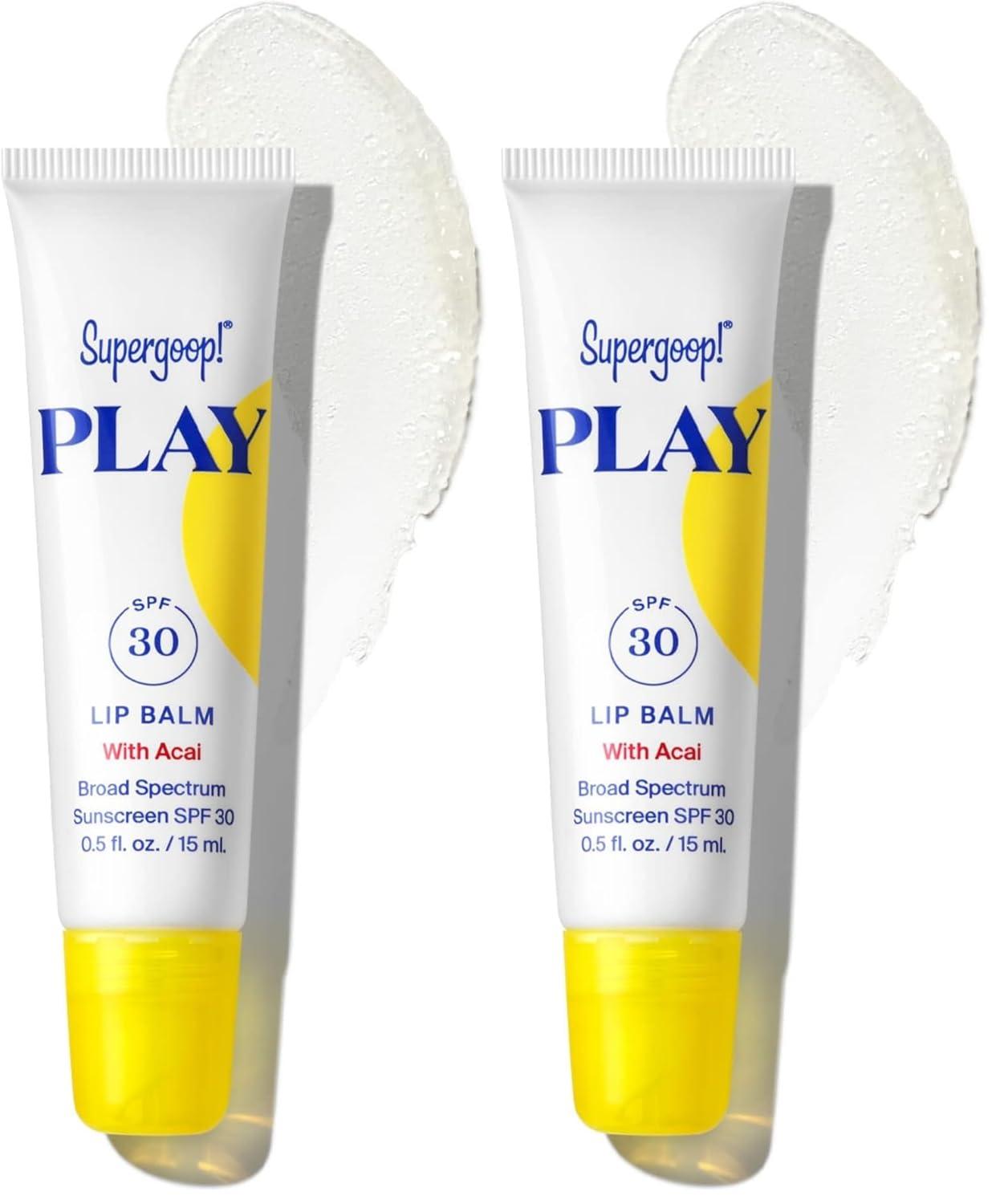 image:imageSupergoop PLAY Lip Balm SPF 30 with Mint 05 fl oz Broad Spectrum SPF Lip Balm with Hydrating Honey Shea Butter amp Sunflower Seed Oil Great for Active DaysAcai