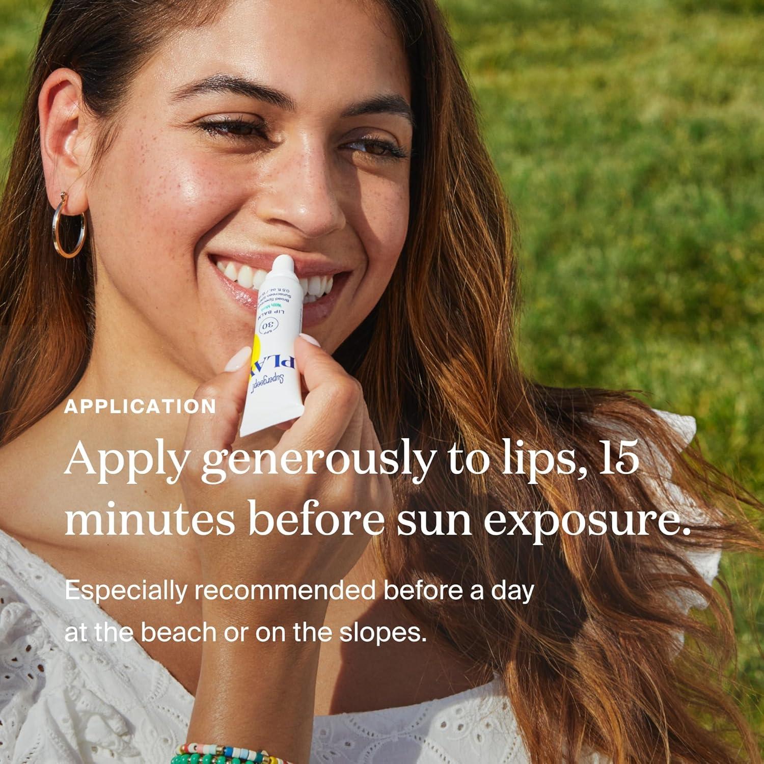 image:imageSupergoop PLAY Lip Balm SPF 30 with Mint 05 fl oz Broad Spectrum SPF Lip Balm with Hydrating Honey Shea Butter amp Sunflower Seed Oil Great for Active DaysAcai
