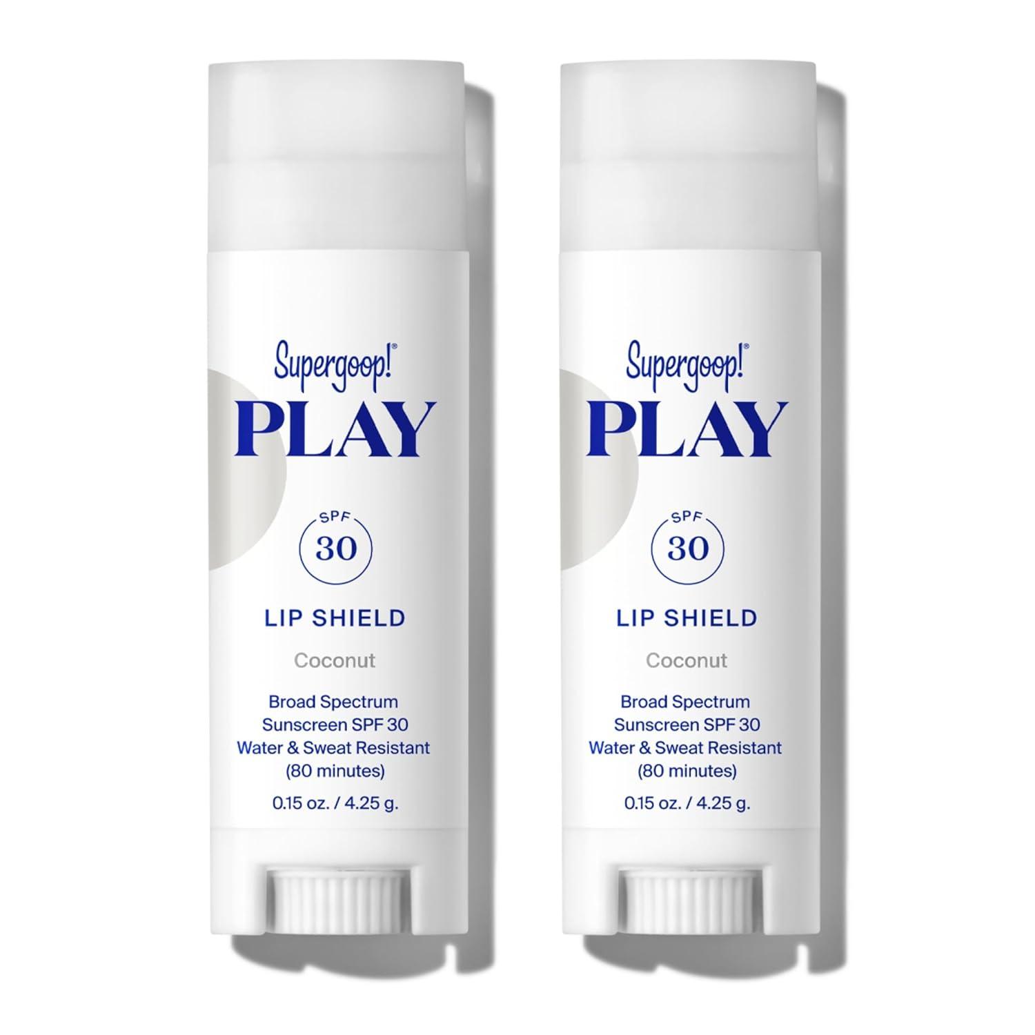 image:imageSupergoop PLAY Lip Shield SPF 30 with Coconut Pack of 2 Moisturizing Lip Treatment For Dry Cracked Lips Broad Spectrum UV ProtectionCoconut