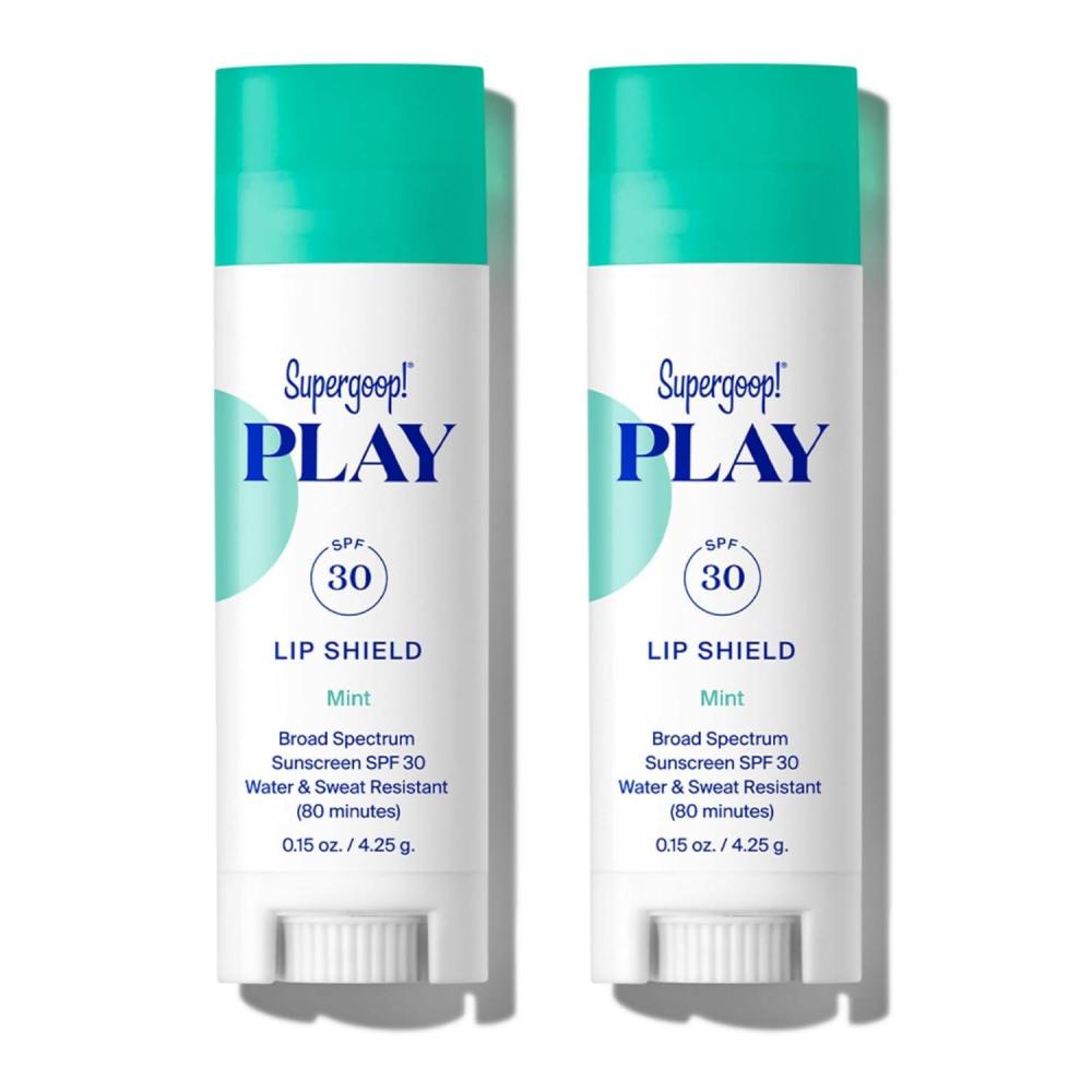 image:imageSupergoop PLAY Lip Shield SPF 30 with Coconut  Pack of 2  Moisturizing Lip Treatment For Dry Cracked Lips  Broad Spectrum UV ProtectionMint