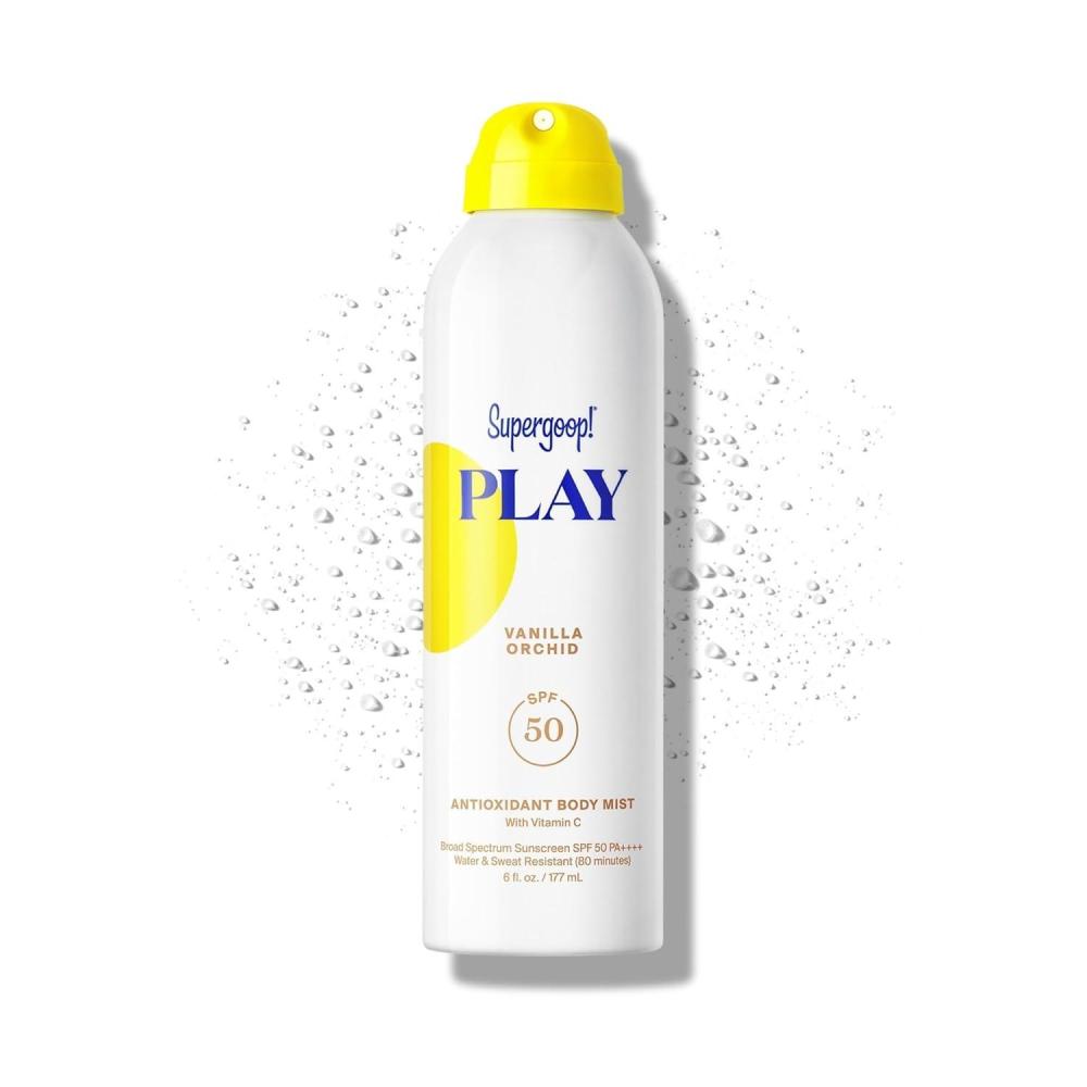 image:imageSupergoop Play Antioxidant Body Mist wVitamin C 6 fl oz SPF 50 PA Broad Spectrum Sunscreen Body Spray Great for Active Days Vanilla Orchid