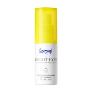 Supergoop! Bright-Eyed Mineral Eye Cream, 0.5 fl oz – SPF 40 PA+++ Hydrating & Illuminating Mineral Sunscreen – Under Eye Cream for Dark Circles & Puffiness – Revives Tired Eyes(0.5 Fl Oz (Pack of 1))