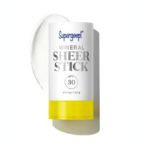Supergoop! Mineral Sheer Stick SPF 30 Sunscreen – Mineral, Broad Spectrum Sunscreen for Face & Body – Helps Filter Blue Light – Natural Finish – For All Skin Types – 0.7 fl oz(0.7 Fl Oz (Pack of 1))