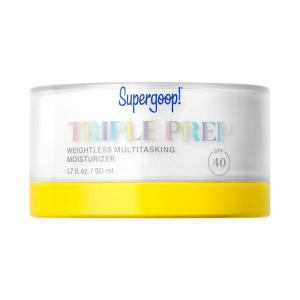 Supergoop! Triple Prep Weightless Multitasking Moisturizer SPF 40 Face Sunscreen – 1.7 fl oz – Hydrates & Protects Skin – Helps Filter Blue Light – Non-Comedogenic – For Normal to Oily Skin Types(Multicoloured)