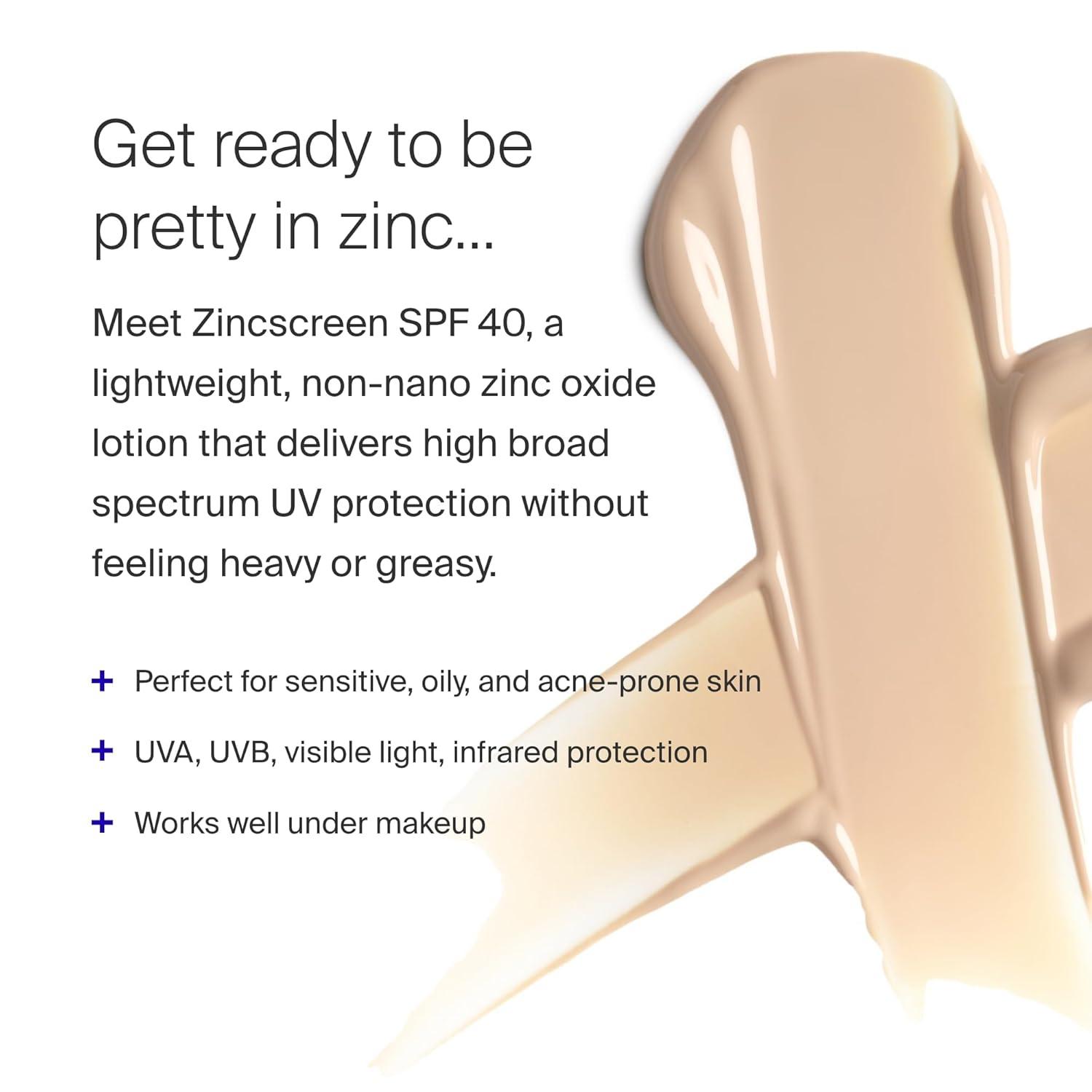 image:imageSupergoop Zincscreen 17 fl oz SPF 40 PA Mineral Face Lotion amp Broad Spectrum Sunscreen Nonnano Zinc Oxide for Daily UV Protection Lightweight Blendable Formula with Pink Hue