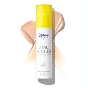 Supergoop! Zincscreen – 1.7 fl oz – SPF 40 PA+++ Mineral Face Lotion & Broad Spectrum Sunscreen – Non-nano Zinc Oxide for Daily UV Protection – Lightweight, Blendable Formula with Pink Hue