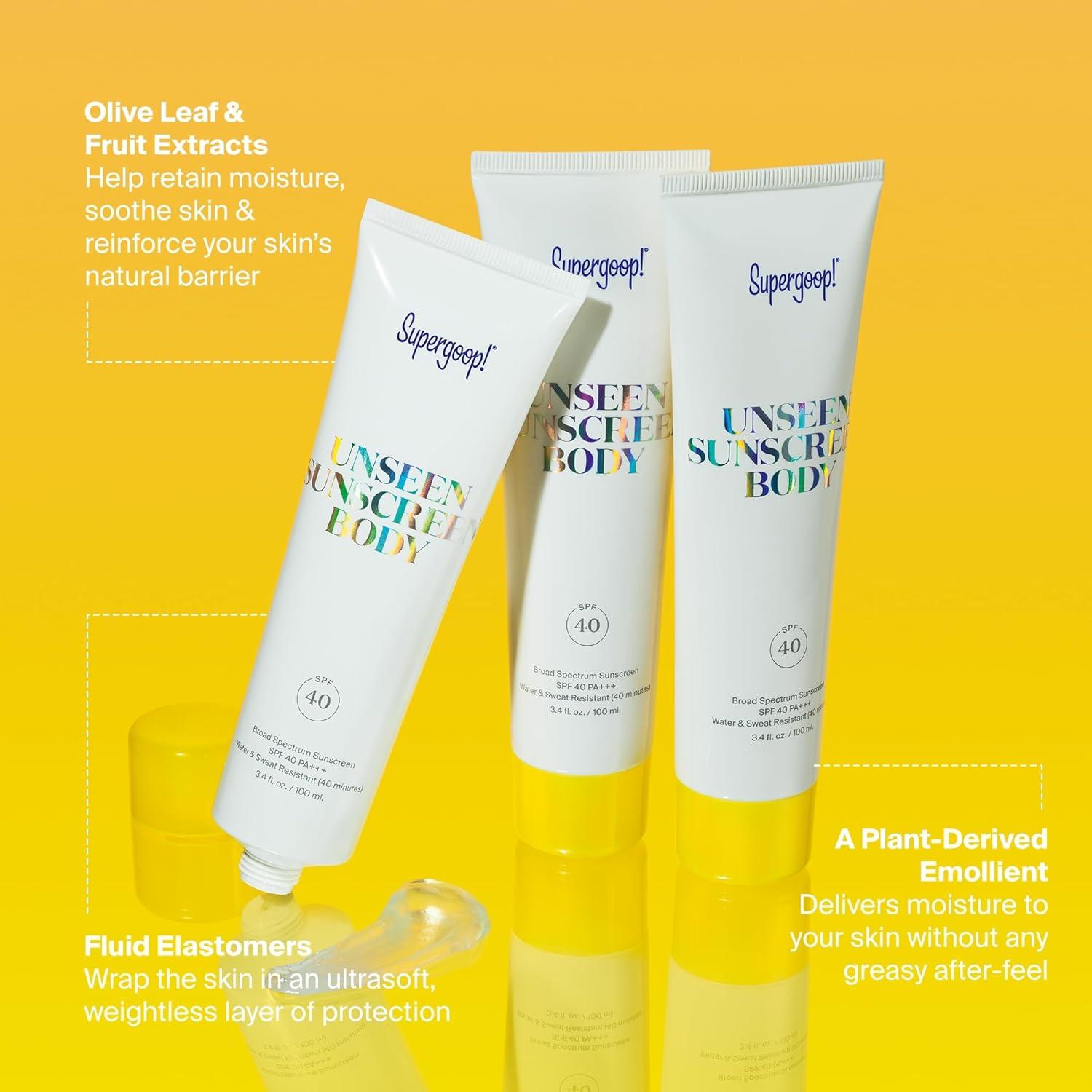 image:imageSupergoop Unseen Sunscreen SPF 50 Invisible Sun Protection for Face 17 fl oz Unseen Sunscreen Body SPF 40 34 fl ozUnseen for Face Unseen Body