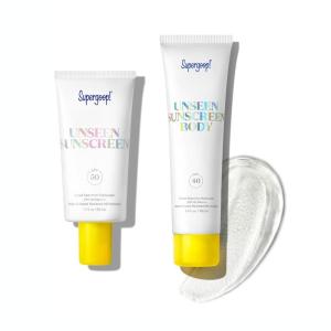 Supergoop! Unseen Sunscreen SPF 50 Invisible Sun Protection for Face (1.7 fl oz) + Unseen Sunscreen Body SPF 40 (3.4 fl oz)(Unseen for Face + Unseen Body)