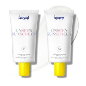 Supergoop! Unseen Sunscreen – SPF 50 – Clear & Invisible Face Sunscreen + Broad Spectrum + Makeup-Gripping Primer – Weightless, Scentless, Oil Free – For All Skin Types & Tones – 2.5 fl oz, 2 Pack